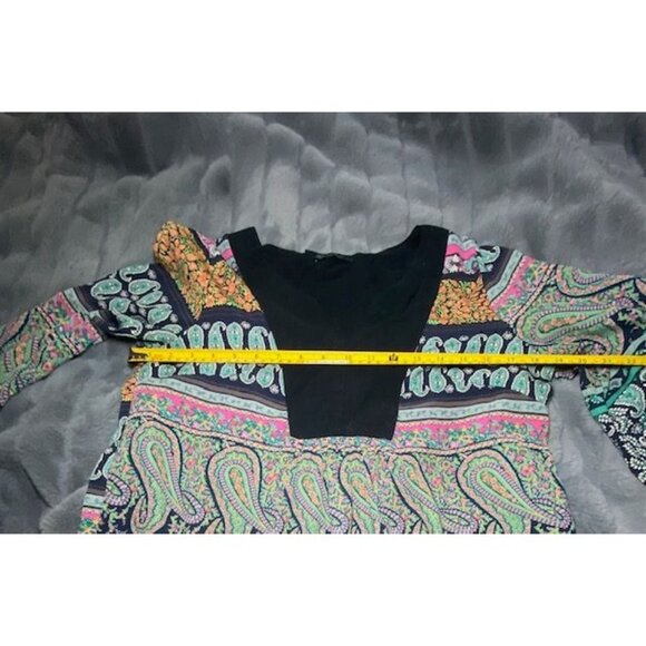 Honey Punch Boho Paisley Tunic Shirt - Multicolor Long Sleeve - Picture 5 of 7